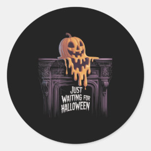 Adesivo Redondo Só Esperando O Halloween Jack O Lantern Hallowee