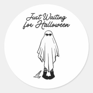 Adesivo Redondo Só Esperando O Halloween Spooky Ghost Summer Hal