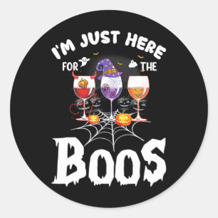 Adesivo Redondo Só estou aqui para o Boos Wine Gles Halloween Dri