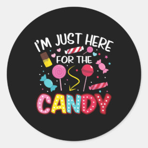 Adesivo Redondo Só estou aqui para o doce Halloween Cute Lollipo