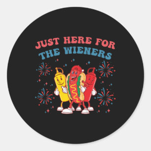 Adesivo Redondo Só estou aqui para os Wieners Engraçados 4 de julh