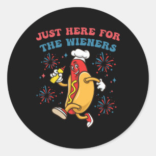 Adesivo Redondo Só estou aqui para os Wieners Engraçados 4 de julh