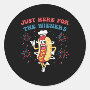 Adesivo Redondo Só estou aqui para os Wieners Engraçados 4 de julh