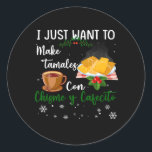 Adesivo Redondo Só Quero Fazer Tamales Con Christmas Y Cafeci<br><div class="desc">Você vem ou tem raízes e parentes no México? Declare com orgulho de onde você é! orgulhosa pátria / pátria para ele e para ela com esta árvore. Patrimônio do México Orgão mexicano Bandeira do Orgulho Patriótico DNA. Design mexicano Flag Rosa. Design de Bandeira Nacional mexicana. Você tem raízes mexicanas...</div>