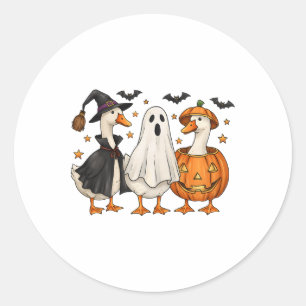 Adesivo Redondo Só Um Bobo De Ganso Louco No Halloween Engana Ha E