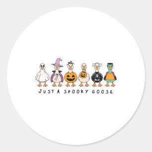 Adesivo Redondo Só Um Bobo De Ganso Louco No Halloween Engana Ha E