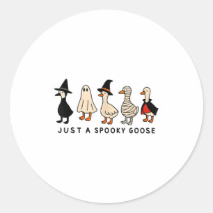 Adesivo Redondo Só Um Bobo De Ganso Louco No Halloween Engana Ha E