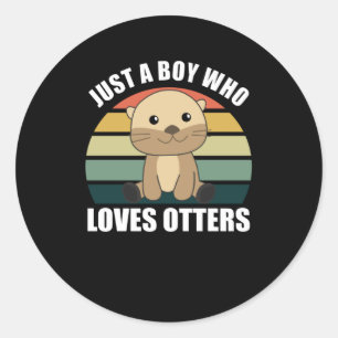 Adesivo Redondo Só um rapaz que ama o "otters Loves"
