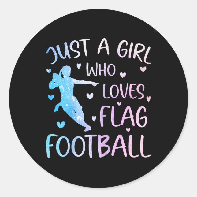 Adesivo Redondo Só Uma Menina Que Adora A Bandeira De Futebol Engr (Frente)