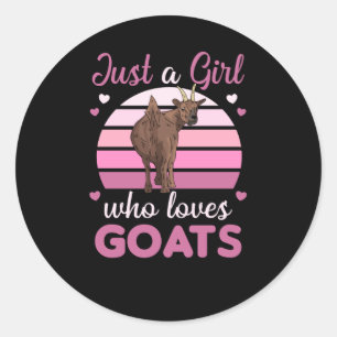 Adesivo Redondo Só Uma Menina Que Adora Cabras Bons Animais Capri