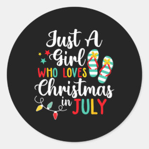 Adesivo Redondo Só Uma Menina Que Adora O Natal Em Jully Summer Se