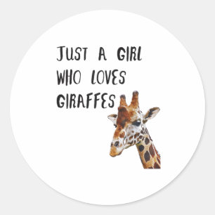 Adesivo Redondo Só Uma Menina Que Ama Girafas Bestiçadas