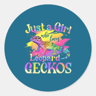 Adesivo Redondo Só Uma Rapariga Que Ama Geckos Leopardos