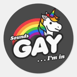 Adesivo Redondo SOA GAY I'M IN T-Shirt