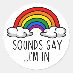 Adesivo Redondo SOA GAY I'M IN T-Shirt