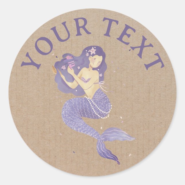 Adesivo Redondo Soap de Cupcake de Sereia de Produto Fabricado à m (Frente)