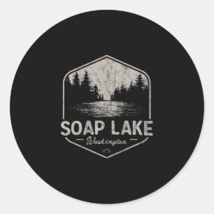 Adesivo Redondo Soap Lake Washington Ao Ar Livre Vintage 3