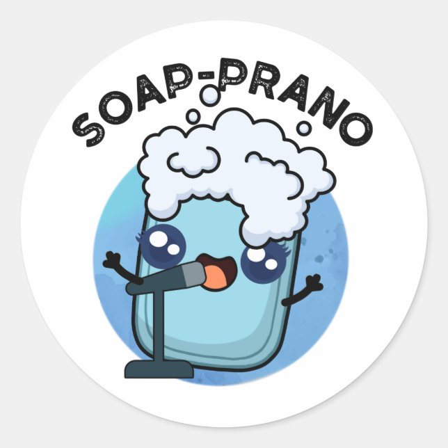 Adesivo Redondo Soap-prano Funny Soprano Soap Pun (Frente)