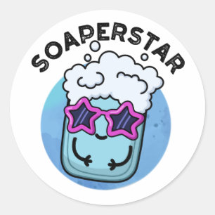Adesivo Redondo Soaperstar Cute Superstar Soap Pun