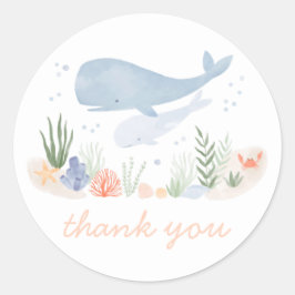 Adesivo Redondo Sob a Festa de aniversário do mar