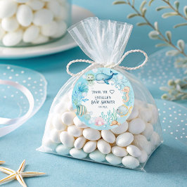 Adesivo Redondo Sob o Chá de fraldas do mar