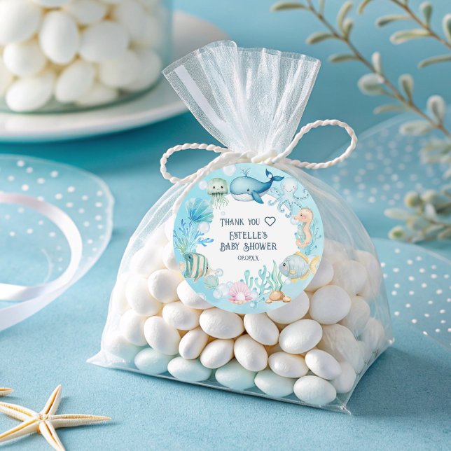 Adesivo Redondo Sob o Chá de fraldas do mar (Criador carregado)