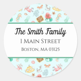 Adesivo Redondo Sob O Mar