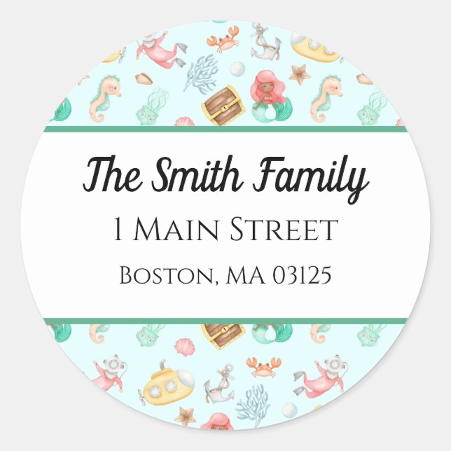 Adesivo Redondo Sob O Mar (Frente)