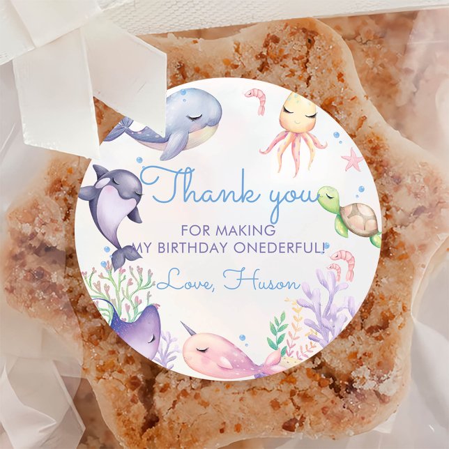 Adesivo Redondo Sob o Partido do primeiro aniversario de Vida do M (Criador carregado)