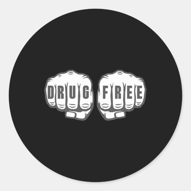 Adesivo Redondo Sober Recovery Sobriety Gift Drug Free (Frente)