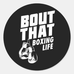 Adesivo Redondo Sobre A Camisa De Vida De Boxing - Luvas De Boxing