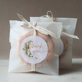 Adesivo Redondo Sobre a Lua Boho Dourada Poeira e Nuvens