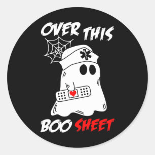 Adesivo Redondo Sobre Esta Enfermeira Fantasma De Boo Sheet