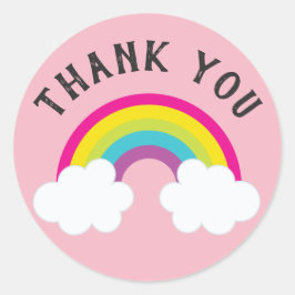 Adesivo Redondo Sobre O Arco-Íris Obrigado