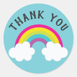 Adesivo Redondo Sobre O Arco-Íris Obrigado