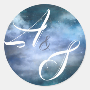 Adesivo Redondo Sobre o Casamento da Nuvem Nove