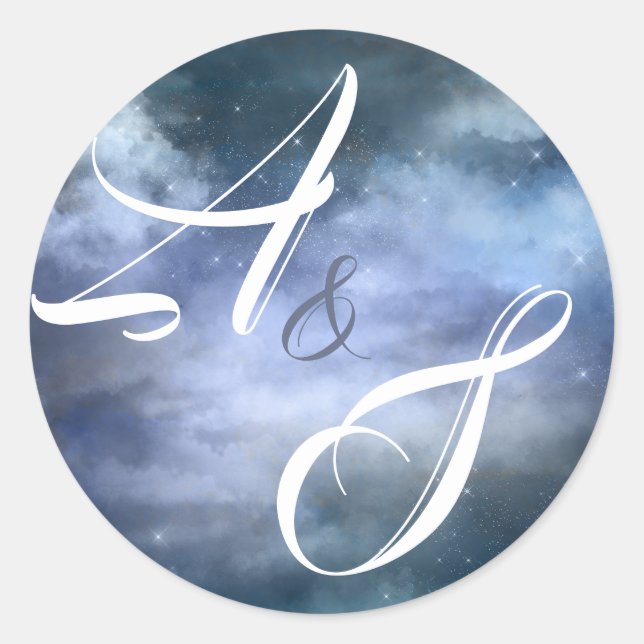 Adesivo Redondo Sobre o Casamento da Nuvem Nove (Frente)