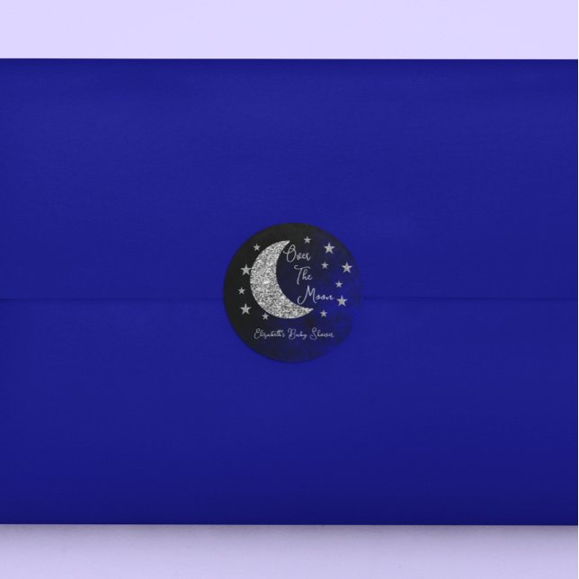 Adesivo Redondo Sobre O Chá de fraldas Da Lua (Criador carregado)