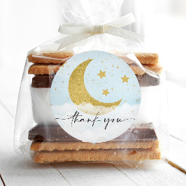 Adesivo Redondo Sobre O Chá de fraldas De Moon Boy Favor Sticker