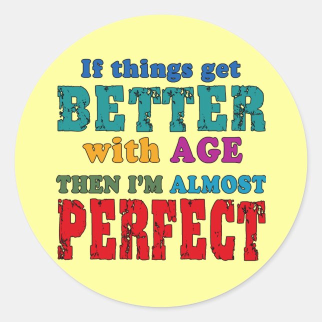 Adesivo Redondo Sobre o Humor de Aniversário do Hill (Frente)