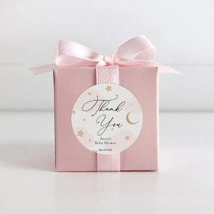 Adesivo Redondo Sobre o presente do Chá de fraldas da Lua