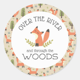 Adesivo Redondo Sobre o rio e através da floresta
