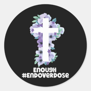Adesivo Redondo Sobredosagem cruzada cristã Roxa Sobredosagem Roxa