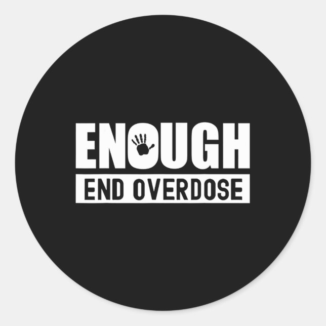 Adesivo Redondo Sobredosagem Mês de consciência Excesso de sobredo (Frente)