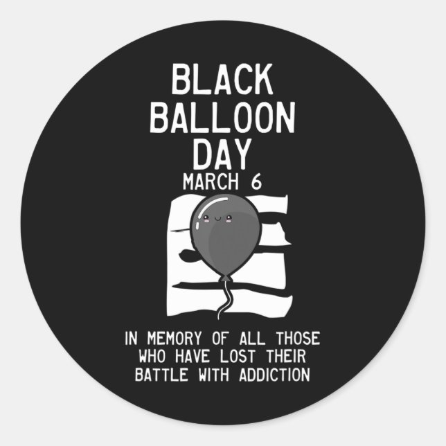 Adesivo Redondo Sobredosagem no dia do balão Sensibilização para a (Frente)