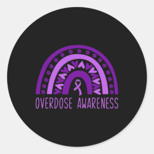 Adesivo Redondo Sobredosagem Rainbow Drug Vício Recovery Puro Ri