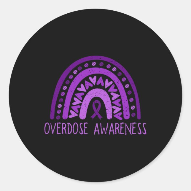 Adesivo Redondo Sobredosagem Rainbow Drug Vício Recovery Puro Ri (Frente)