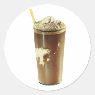 Adesivo Redondo Sobremesa Vintage, Saco de Chocolate e Creme Tijol