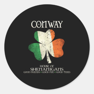 Adesivo Redondo Sobrenome Conway Família Irlanda Casa Irlandesa De
