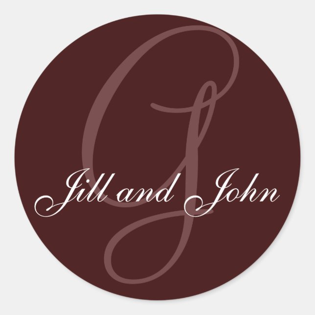 Adesivo Redondo Sobrenome G inicial mais nome (Frente)